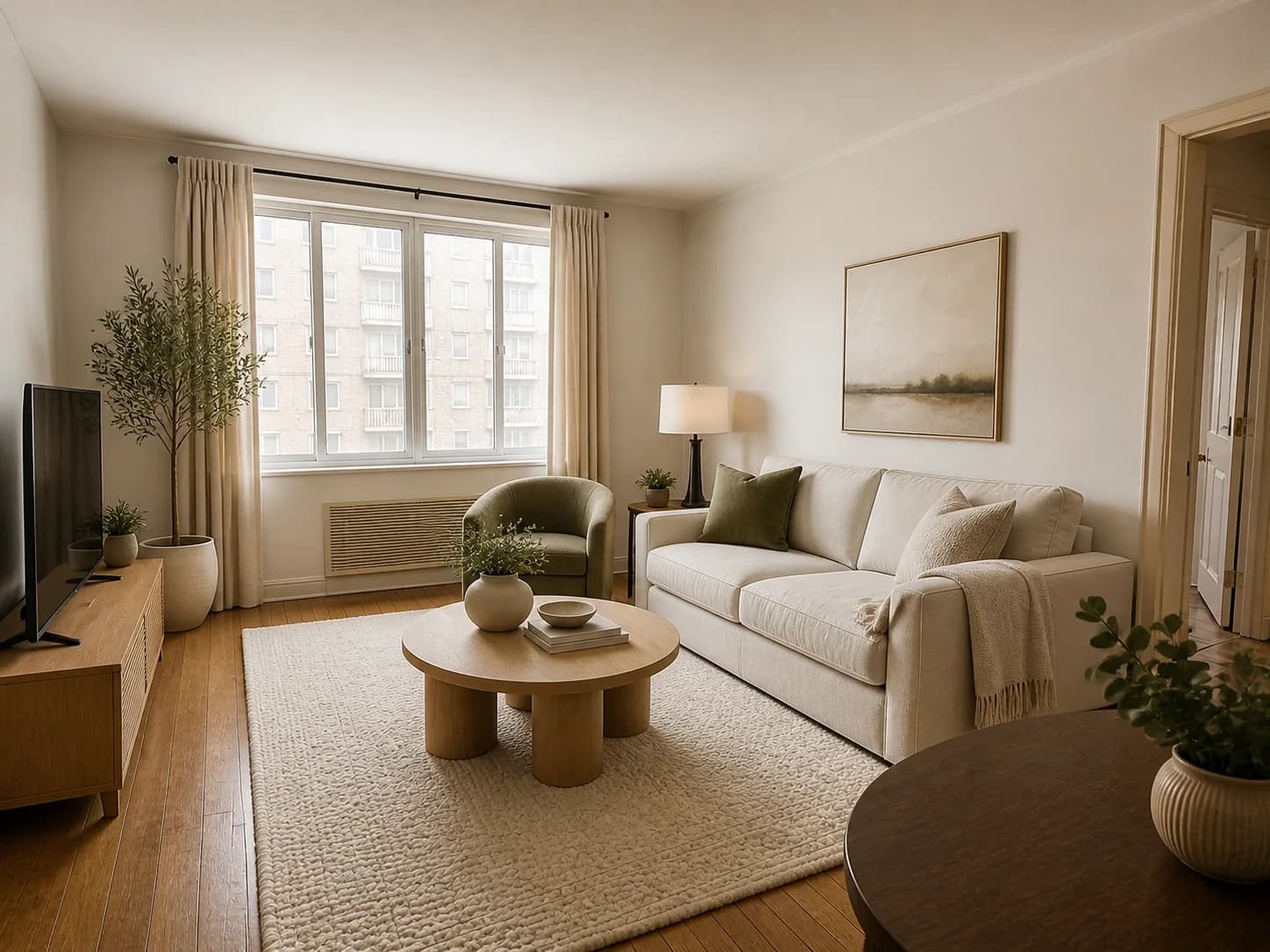 AI-restyled living room
